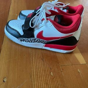 Nike Kids' White, Red, and Black Sneakers